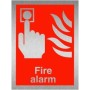 Fire Alarm Brushed Aluminium Safety Sign