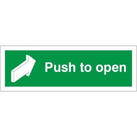 Push To Open Instruction Sign