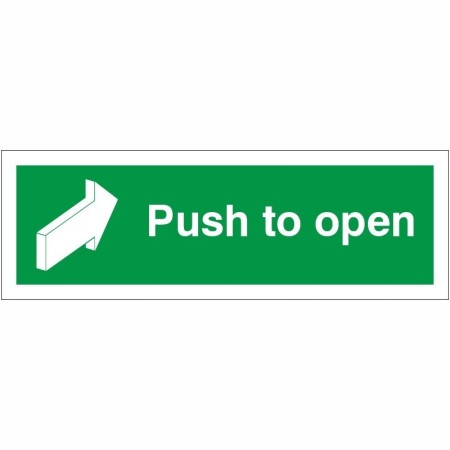 Push To Open Instruction Sign