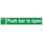 Push Bar To Open fire exit instruction sign