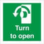 Turn To Open Anti Clockwise emergency instruction safety sign