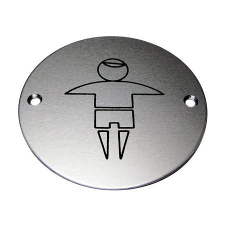 Boys toilet aluminium sign with recognised washroom symbol