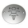 Girls toilet aluminium sign with recognised washroom symbol