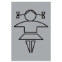 Aluminium Girls toilet sign with female symbol