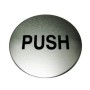 Push aluminium door sign with bold black text