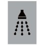 Aluminium shower facility sign with black shower symbol