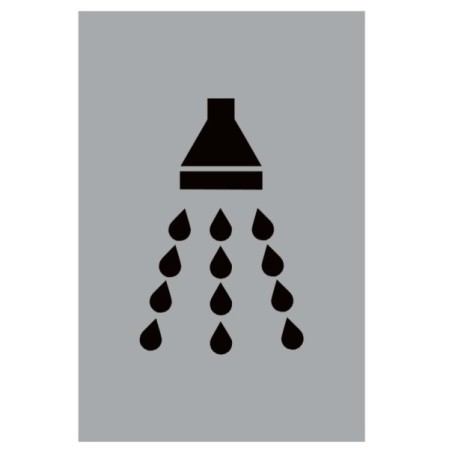 Aluminium shower sign with recognised shower symbol