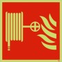 Glow in the Dark Fire hose reel safety symbol sign for emergency firefighting equipment