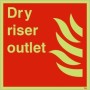 Glow in the Dark Dry Riser Outlet fire safety sign for emergency fire service access