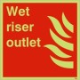 Glow in the Dark Wet Riser Outlet fire safety sign