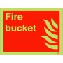 Glow in the Dark Fire bucket safety sign with fire equipment symbol