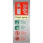 Brushed Aluminum Foam Spray Fire Extinguisher ID Sign
