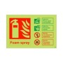 Glow in the Dark Foam spray fire extinguisher ID safety sign