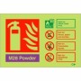  Photoluminescent M28 powder fire extinguisher ID safety sign for combustible metal fires