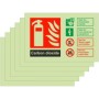 Glow in the Dark 6-Pack Carbon Dioxide Fire Identification Signs