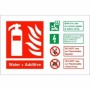 Water + Additive Fire Identification Sign with fire suitability guidance