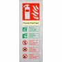 Brushed aluminium Fluorine free foam extinguisher identification safety sign