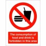 Red and white food and drink forbidden sign with prohibition symbol