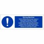 Slicing machine hygiene sign with operating and cleaning safety instructions