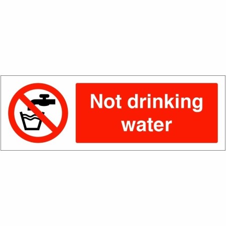 Not Drinking Water Hygiene Sign with prohibition symbol
