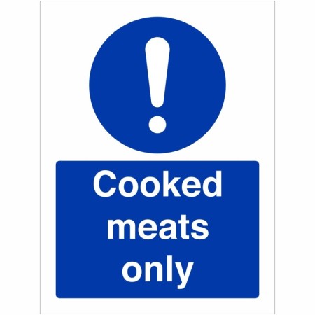 Cooked Meats Only mandatory food hygiene sign