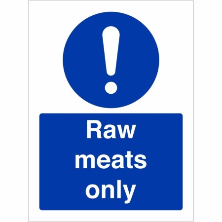 Raw Meats Only mandatory food hygiene sign