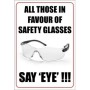 Safety glasses workplace PPE safety poster