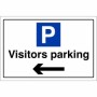 Visitors Parking Arrow Left Sign | Safety Signs UK