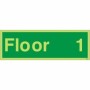 Glow in the Dark Floor 1 Floor Level Identification Sign