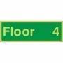 Glow in the Dark Floor 4 wayfinding sign with clear level numbering