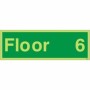 Glow in the Dark Floor 6 level identification sign