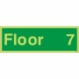 Glow in the Dark Floor 7 identification sign with bright green finish