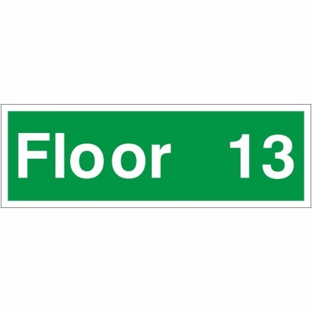 Floor 13 Floor Level Identification Sign