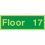 Glow in the Dark Floor 17 identification sign