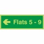 Glow in the Dark Flats 5-9 arrow left directional sign