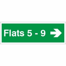Flats 5-9 Arrow Right Wayfinding Indicator Sign