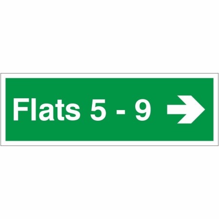 Flats 5-9 Arrow Right Wayfinding Indicator Sign