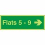  Glow in the dark Flats 5-9 arrow right wayfinding sign