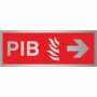  Brushed aluminium PIB arrow right directional fire sign