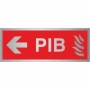  Brushed aluminium PIB arrow left fire direction sign
