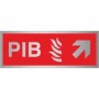  Brushed aluminium PIB arrow up right safety sign