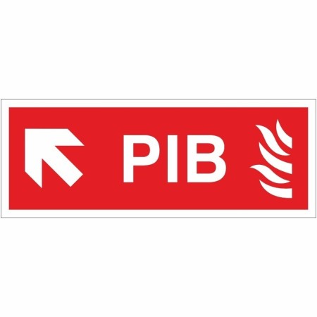 Premises Information Box PIB Arrow Up Left Sign