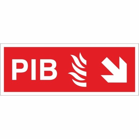 Premises Information Box PIB Arrow Down Right Sign