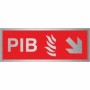  Brushed aluminium PIB arrow down right emergency direction sign