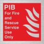  Brushed aluminium Premises Information Box PIB fire and rescue use only sign