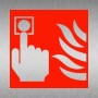Fire Point Symbol Brushed Aluminium Safety Sign