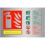 Wet Chemical brushed aluminium fire extinguisher safety sign