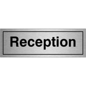 Reception brushed aluminium informational door sign