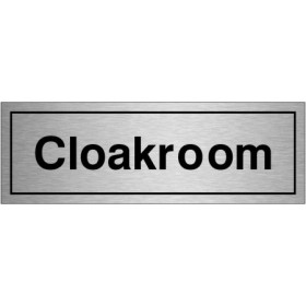 Brushed Aluminum Cloakroom informational sign