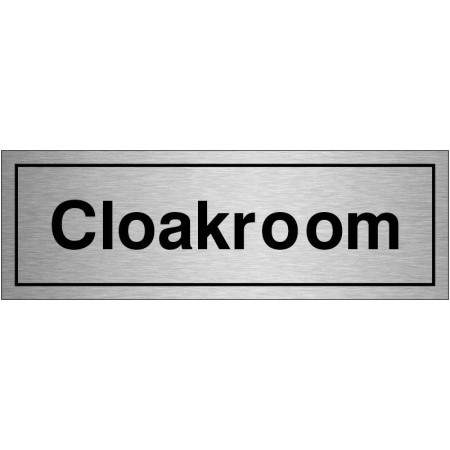 Brushed Aluminum Cloakroom informational sign